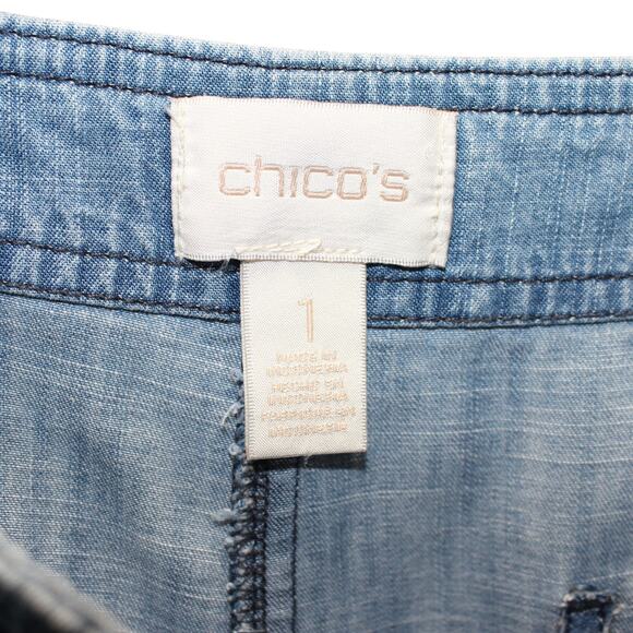 Chico's Light Jean Pant Wide Leg Chico's Size 1 US Size 8 - Picture 6 of 6